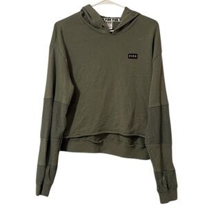 PINK Cropped Mesh Athletic Hoodie